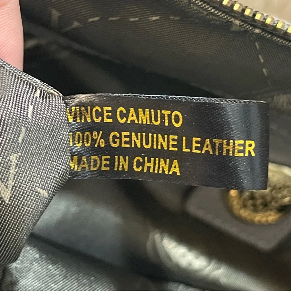 VINCE CAMUTO Large Zip Top Close Satchel Crossbody‎ Strap Pockets Gray